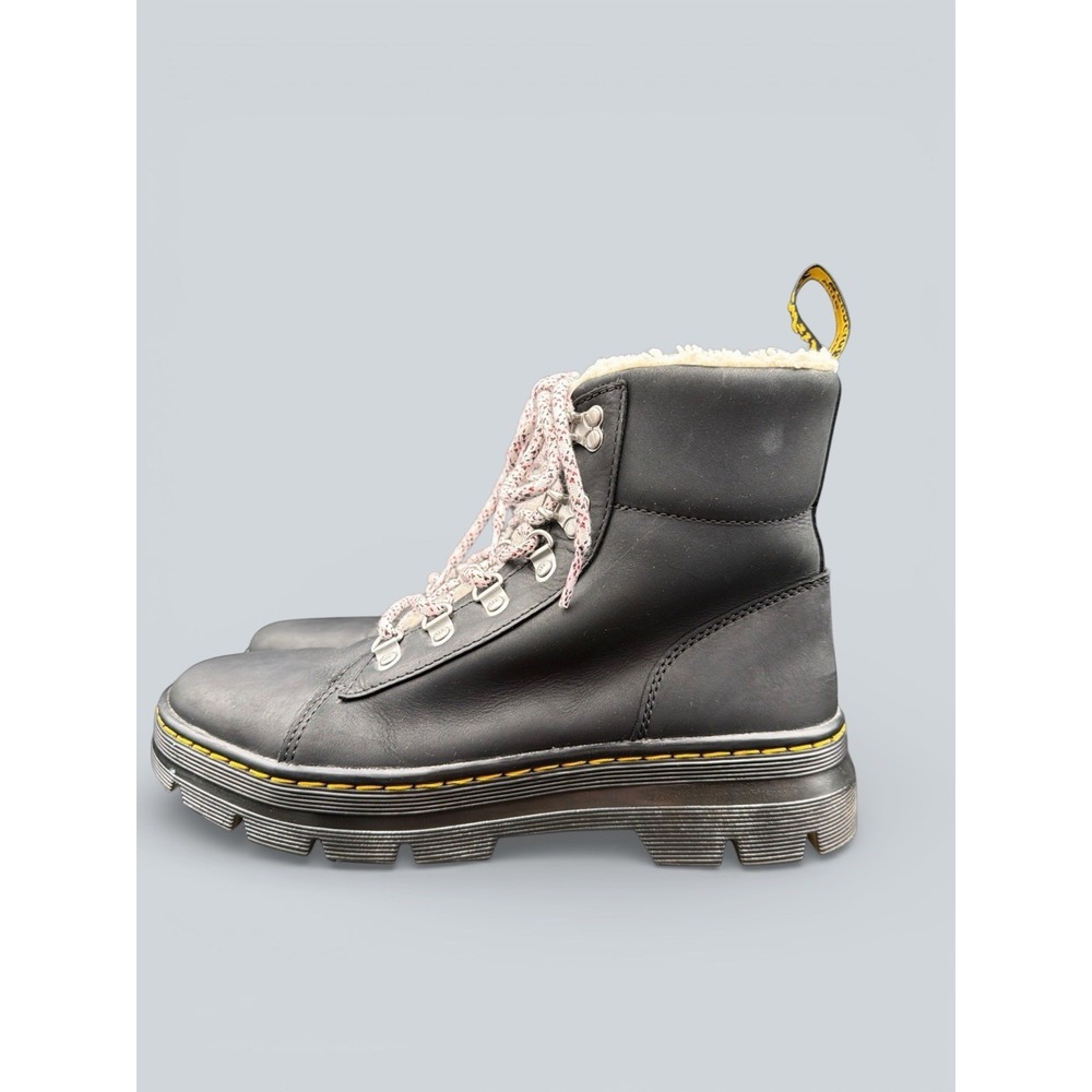 Dr. Martens Combs Black Wyoming Faux Shearling Lined Casual Boots Moto Combat 9 - Picture 5 of 11